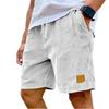 Pantalones Cortos Casuales de Moda para Hombre con Logo Bordado Vintage y Cordón de Pana
