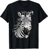 T-shirt con Disegno Artistico Stampa Animale Zebra Fauna Selvatica Natura Safari