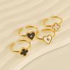 8K Love Open Ring Women's Niche High-end Four-leaf Clover Adjustable Ring 2026