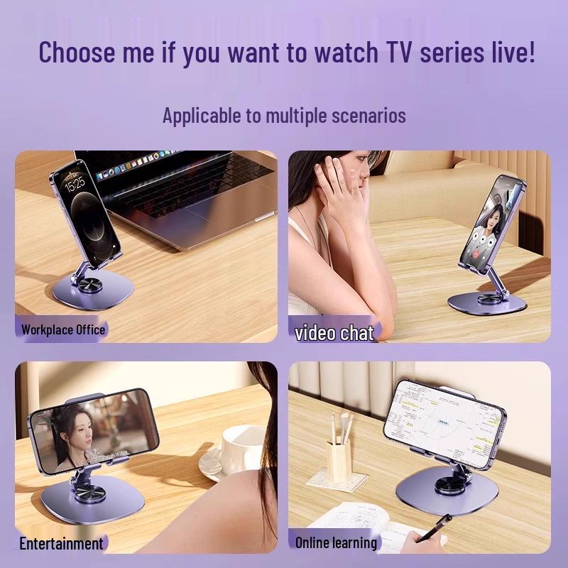 Rotatable & Foldable Desktop Phone & Tablet Stand for Live Video Support