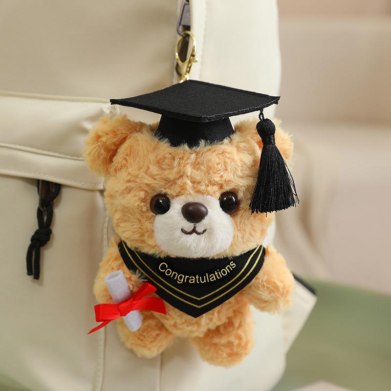 Graduation Bear Plush Toy with Doctoral Hat - Perfect Commemorative Gift for Graduation Season