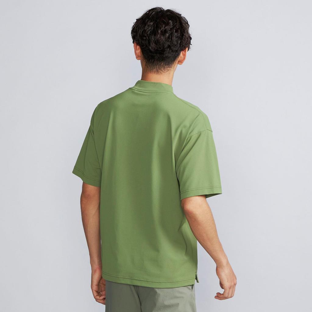 Mizuno Mock Neck B2MAB136 Anti-Sweat T-Shirt, Sweat-Wicking, Quick-Drying, Khaki,