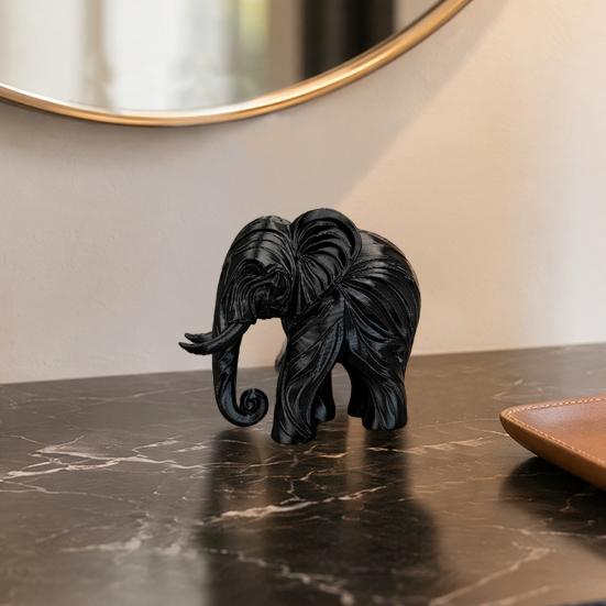 3D Printed Elephant Figurine, One-Piece Molding, Cute Simulated Elephant Model, Desktop Ornament for Home, Bookshelf Decoration