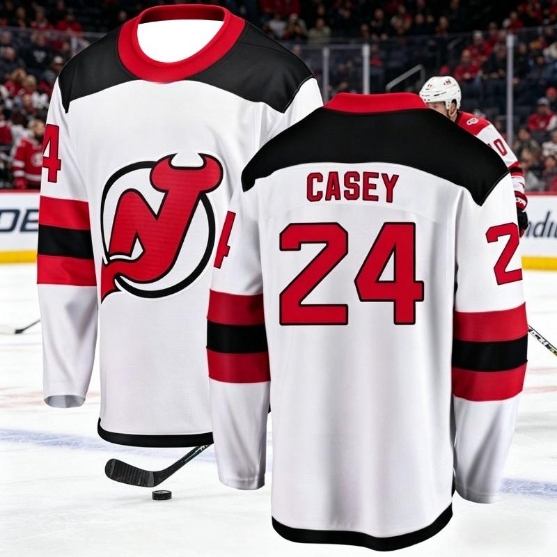2026 New Jersey Pánský Nový Tréninkový Oblek na Lední Hokej 3D Tištěný Tým Ďáblů Bílý Sportovní Dlouhý Rukáv Rodina