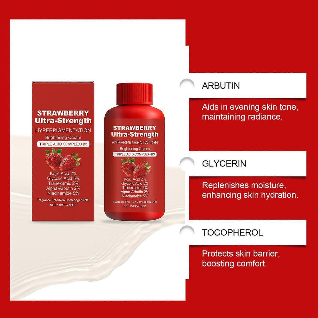 Strawberry Body Cream, 4oz Dual Pack Moisturizing Skin Cream for Sensitive Skin