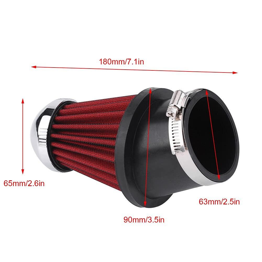Qiilu Universal Air , 2.5 inches (63 mm), Car Air Intake Filler Filter, , Mushroom Foam Gauze, High Flow Universal