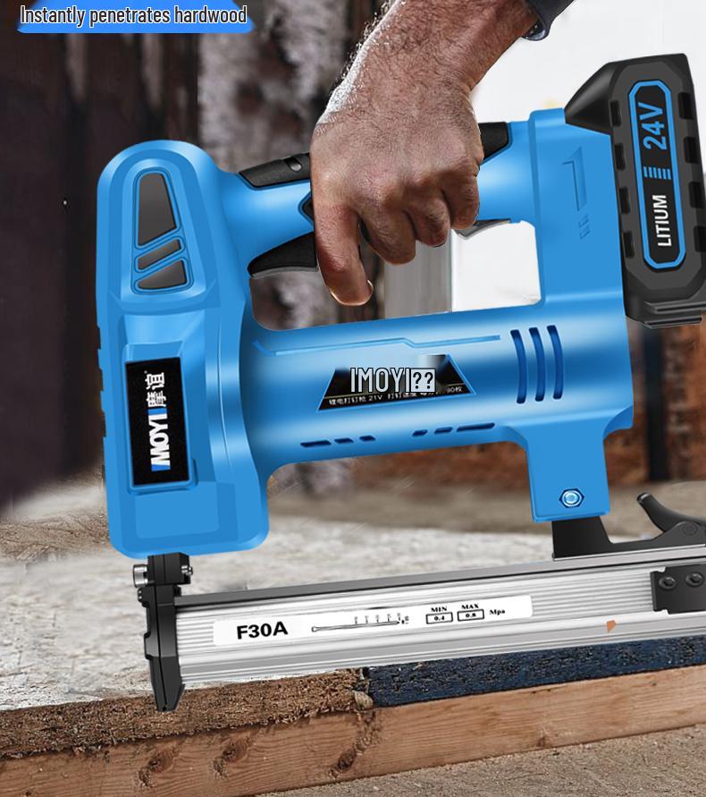 Rechargeable Electric Nail Gun, F30 Brad Nailer & Stapler, with Lithium Battery for Woodworking.