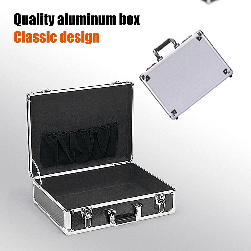 Portable Tool Box Aluminum Alloy Small Storage Box Square Storage Organizer with Sponge Lining for Jewelry Watches Cosmetics