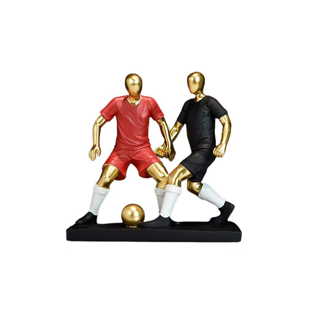 Mini Soccer Team Figurine Exquisite Football Player Statue Football Player Resin Figurine Bedroom