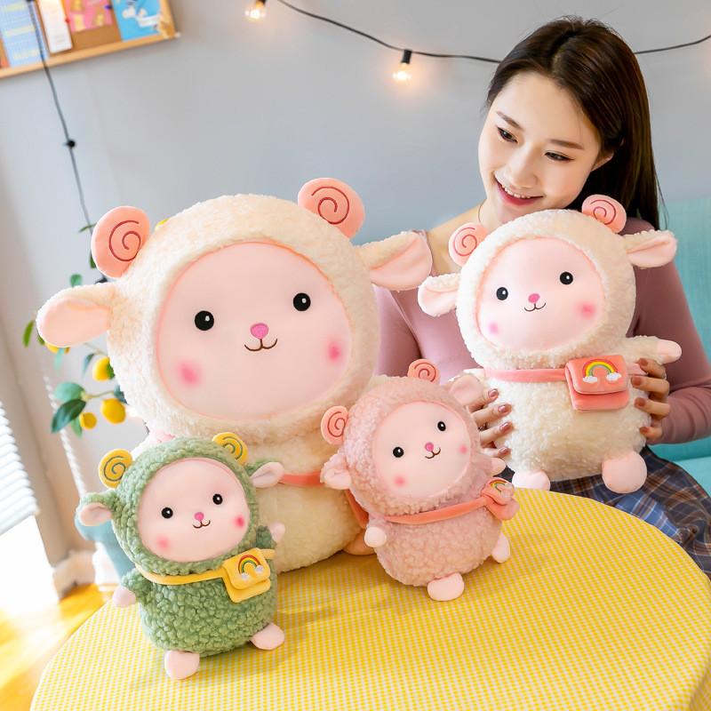 Cartoon Plush Sheep Toy Crossbody Bag Decor Stuffed Animal Girl Gift Birthday