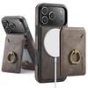 2 in 1 Detachable Magnetic Ring Holder Cards Solt Wallet Leather Case For iPhone 17 Pro Max 16 Plus 15 Plus 14 13 12 11 Cover