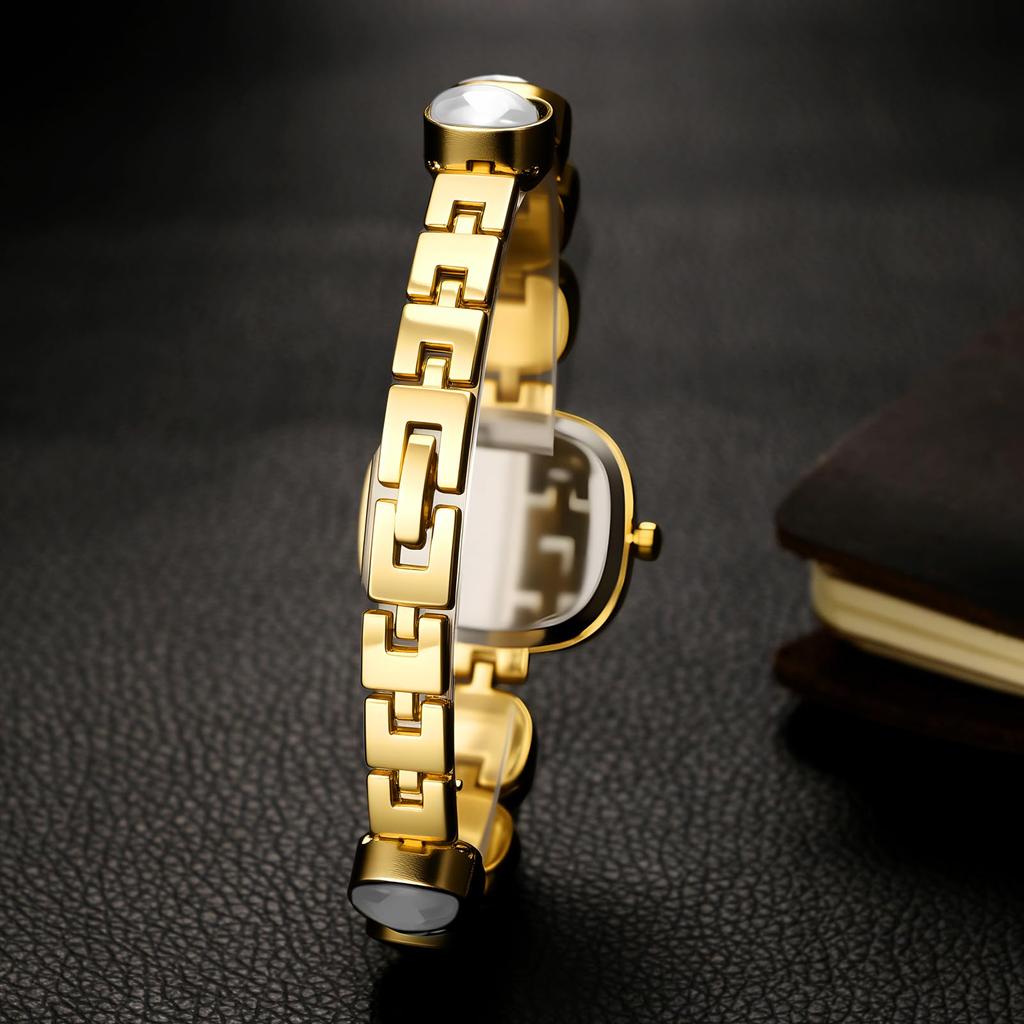 Watch, Square, Fashionable, Women's, Adjustable, Stainless Steel, Bracelet Style, Aqua Select, Popular, Gift, Anniversary, Birthday - White