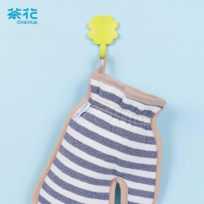 CHAHUA Striped Double-Sided Bath Scrubber Glove