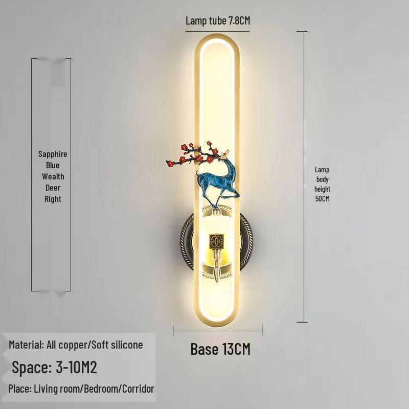 Chinese Cloisonné Enamel Brass Wall Lamp - Minimalist Bedside, Stair, Corridor & Living Room Light