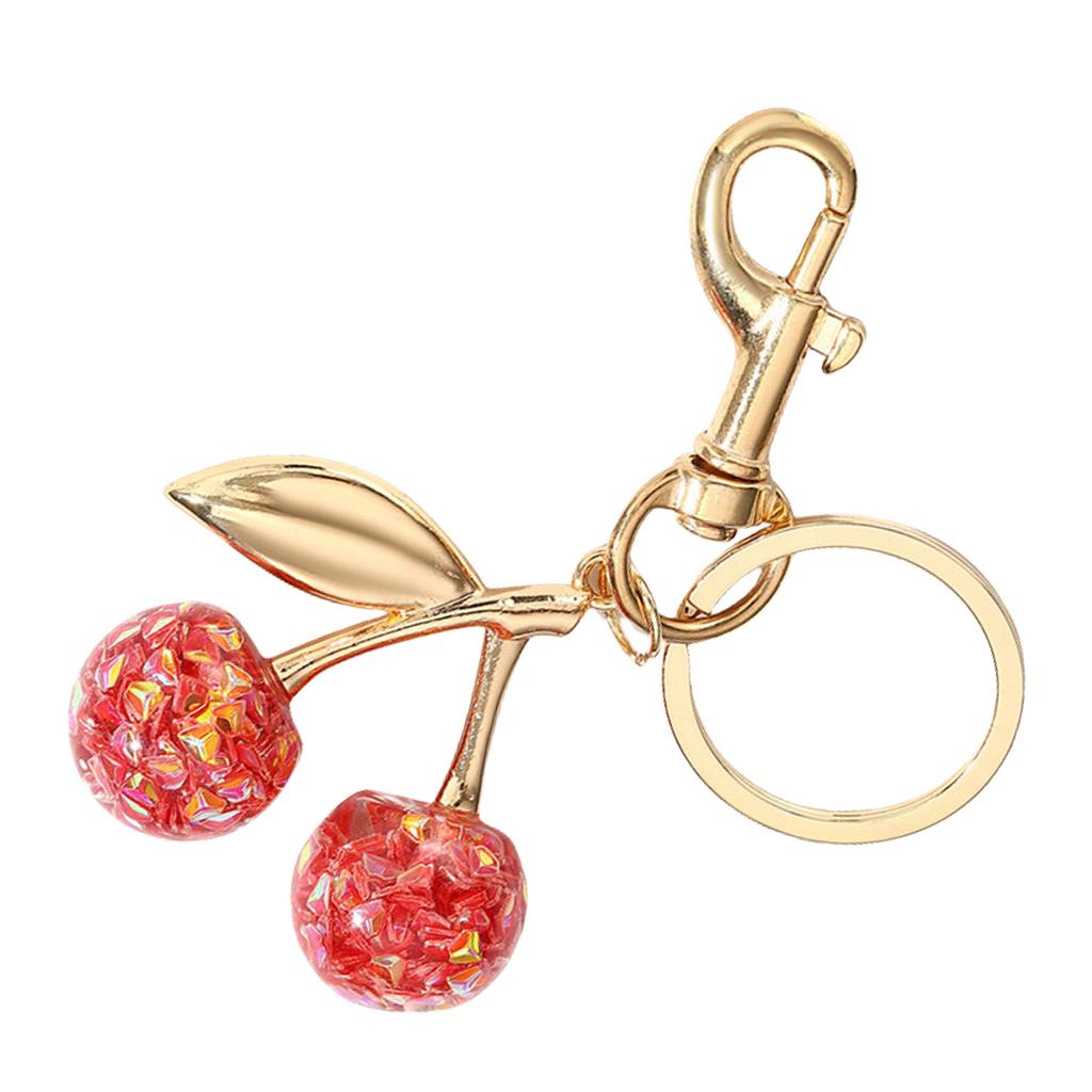 Fashionable Cherry Shaped Keychain Adorable Cherry Fashion Key Chain Stylish Keyrings Jewelry for Car Keys or Bags