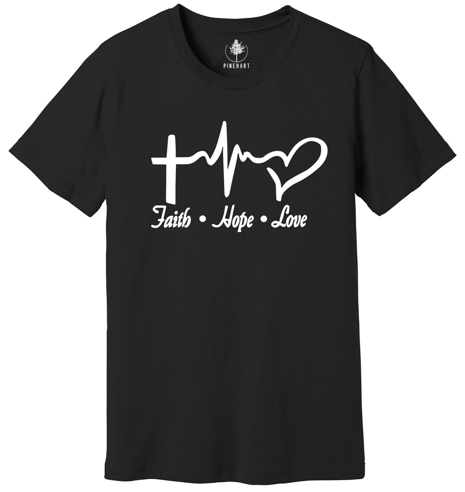 Faith Hope Love Shirt, Christian Shirt, Jesus Shirt, Church Shirt, Religious Tee L