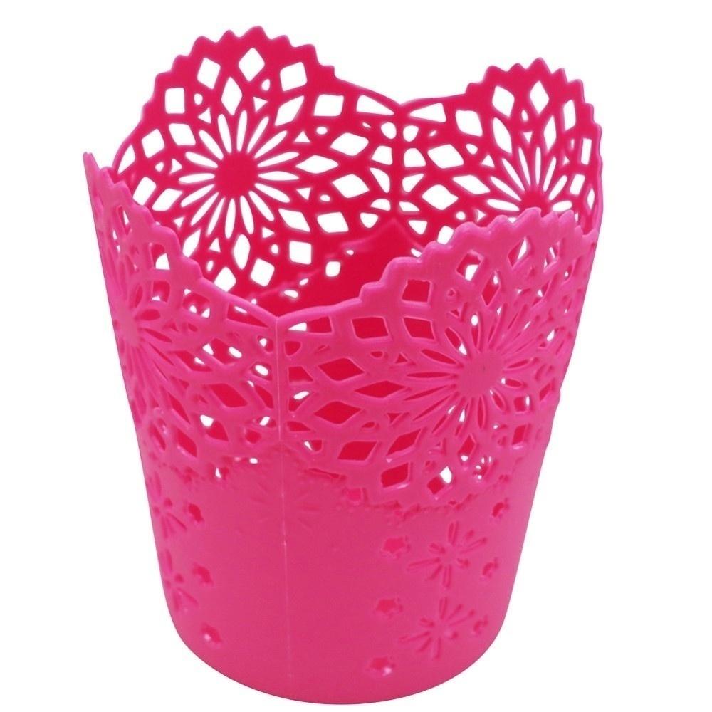 Storage Baskets Lace Hollow out Table Trash Can Pencil Holder Desk Organizer for Office School Home