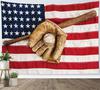 Sport Tapestry Baseball Glove Bat American Flag Wall Hanging for Bedroom Living Room Dorm Party Decor