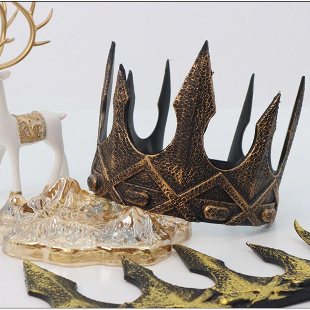 Bar Mitzvah Crown King Crown Hair Hoop Round Tiaras Simple PU Prince Crowns  Hair Ornaments