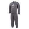 Adidas Casual Sports Suit Ss25 Round Neck Pullover Long Sleeve Sweatshirt Fashion Simple Drawstring Pants Kids suit Dark-Gray KC1551
