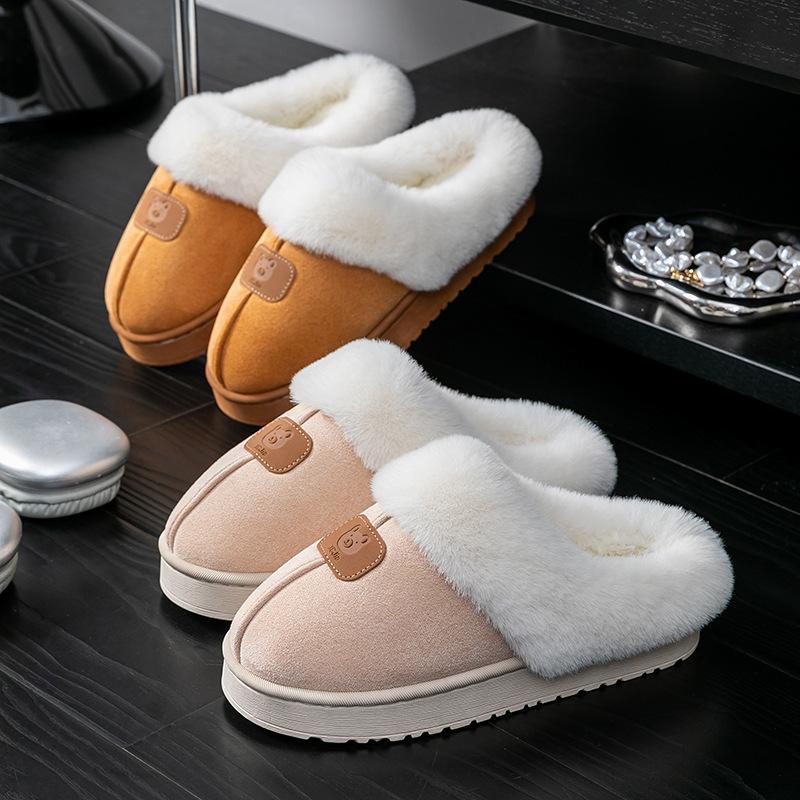 Cotton slippers winter indoor wear-resistant soft bottom warm home couple home autumn and winter new cotton slippers
