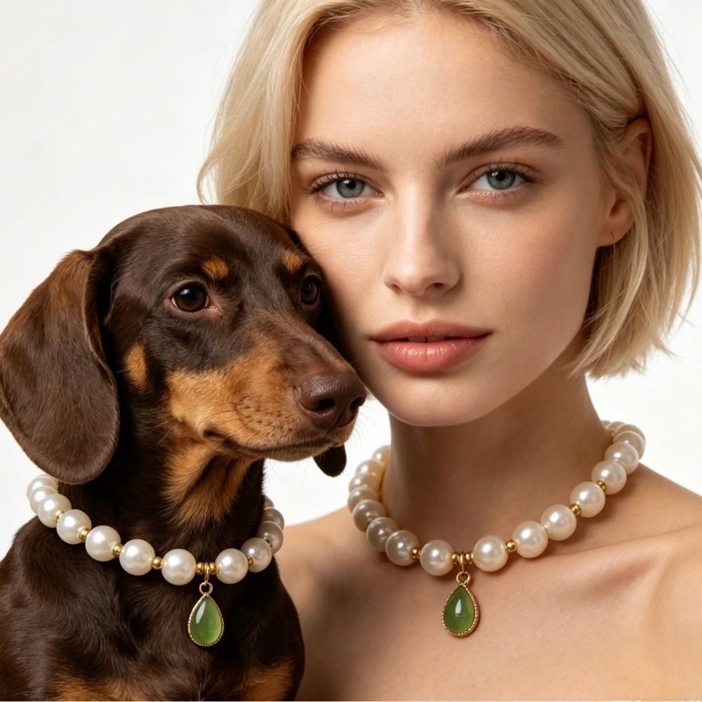 Water Droplet Pendant Dog Necklace Adjustable Cat Collar Pet Jewelry Cat Dog Choker Kitten
