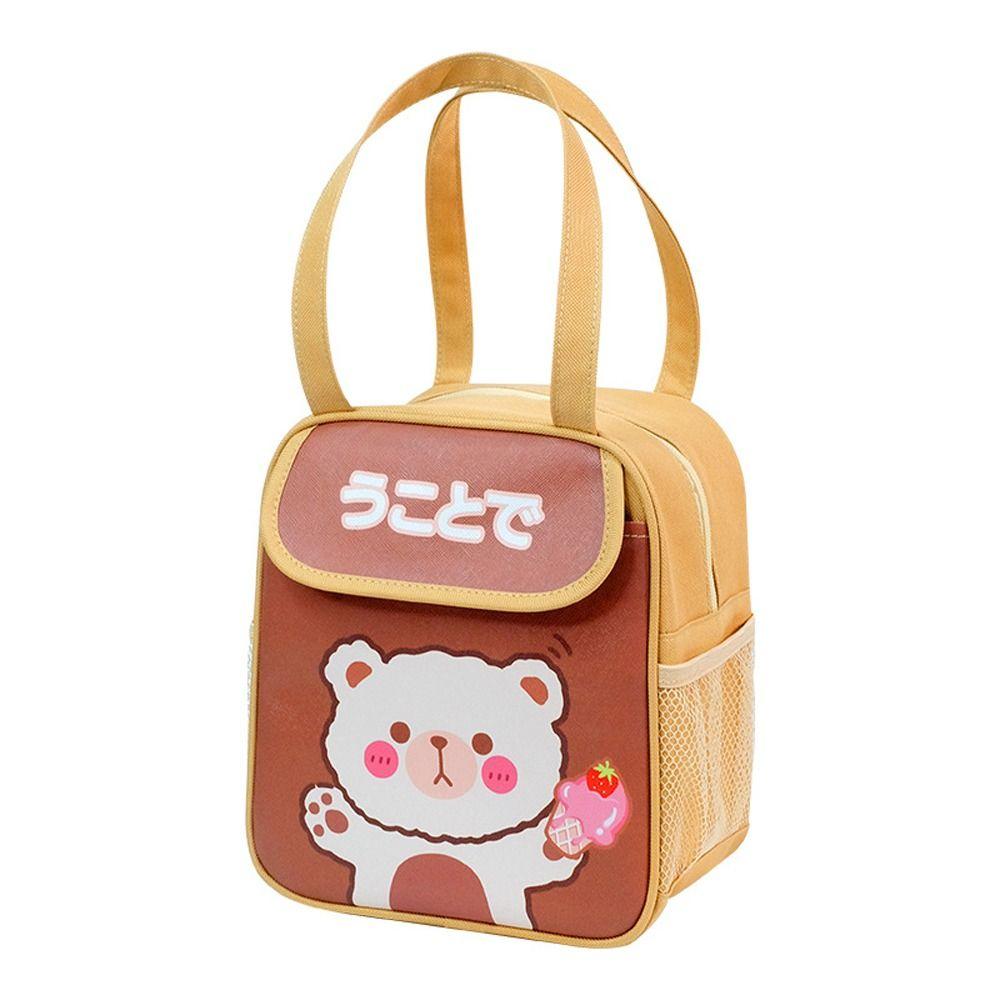 Functional Zipper Bear Panda Rabbit Thermal Insulation Strawberry Handbag Food Storage Bag Women Lunch Bag Picnic Bag