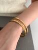 Greatera Trendy Gold Plated 316L Stainless Steel Bangles Bracelets for Women Delicate Cubic Zirconia Bracelet Party Jewelry