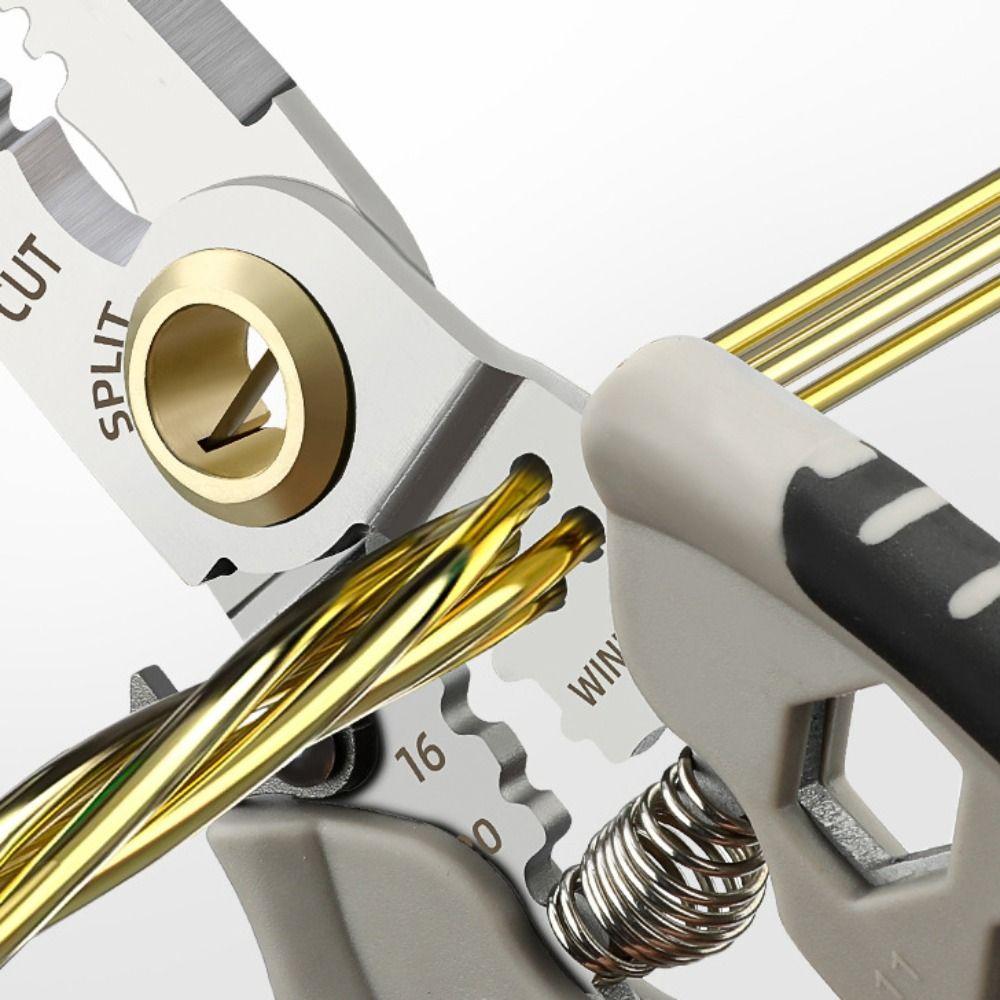 7 Inch Wire Stripper High Hardness Cable Cutter Multipurpose Electrician Crimp  Home