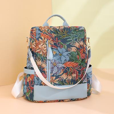 Fashion Flower Print Women's Backpack Beautiful Large-Capacity Student Schoolbag Brand Designer Travel Backpack Shoulder Bags