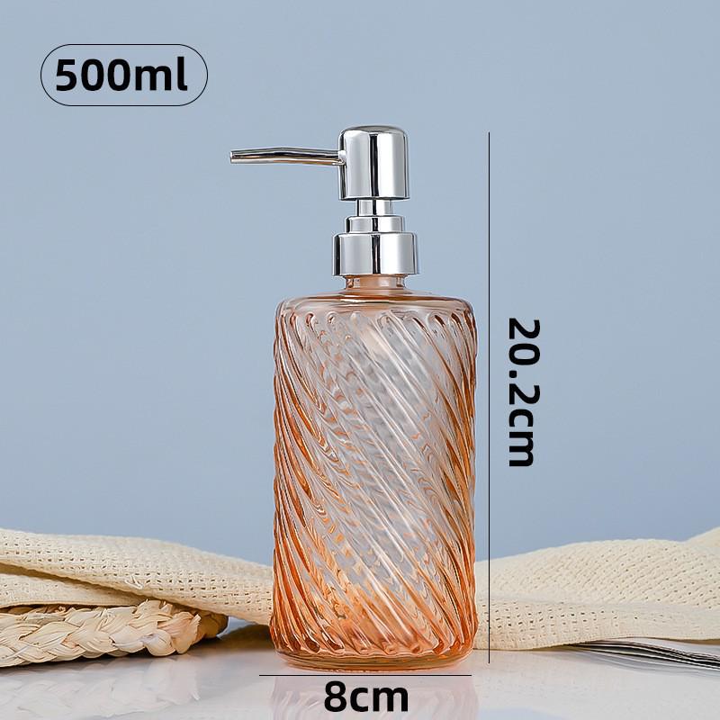 500ml European Style Refillable Glass Pump Bottle for Soap, Shampoo, Conditioner, or Shower Gel