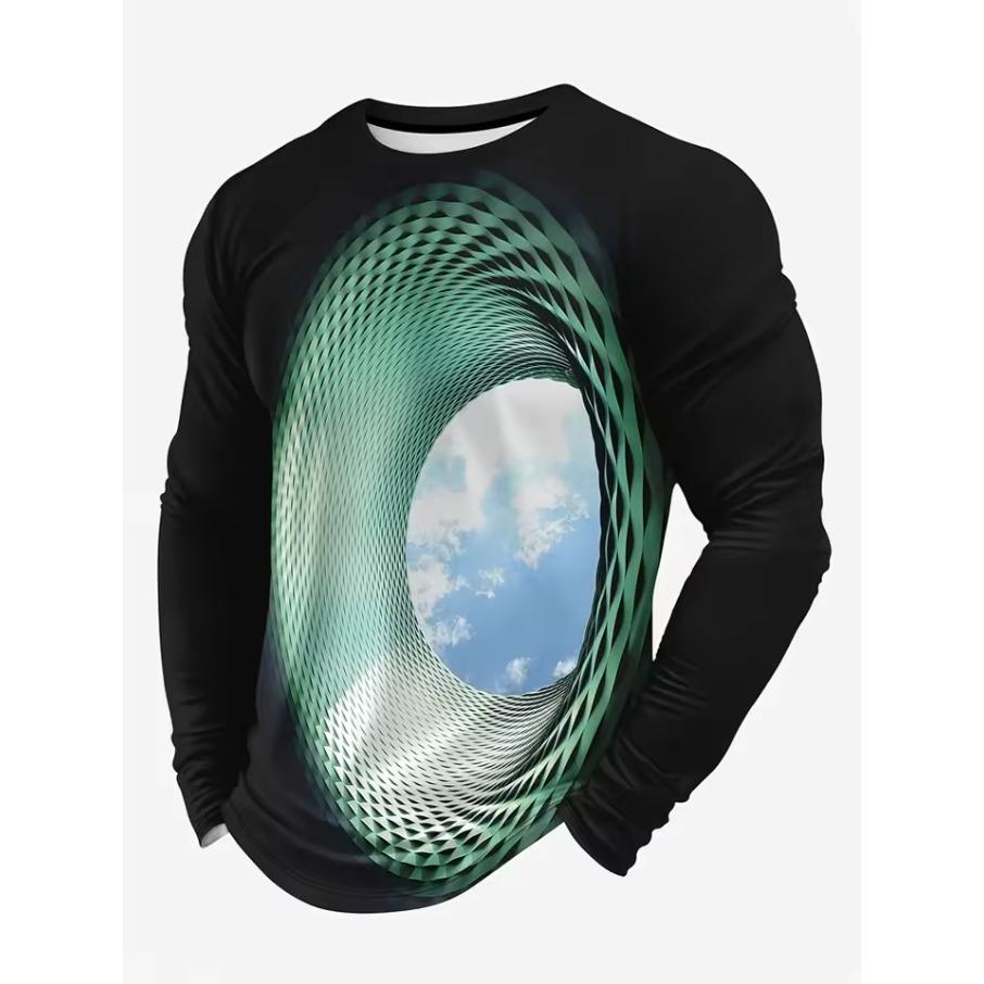 Autumn Fashion Men's Casual Round-neck Long-sleeved T-shirt, Daily Casual Men's Top, Simple, Fashionable And Versatile