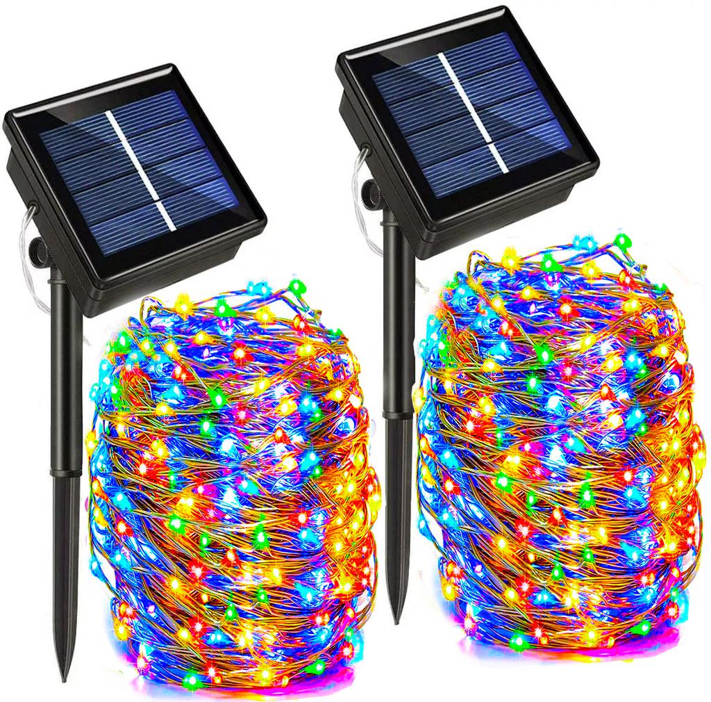 Outdoor Waterproof 8-mode Solar Light String Fairy Tale Light Outdoor Garden Viewing Light Christmas Party Decoration Atmosphere Light