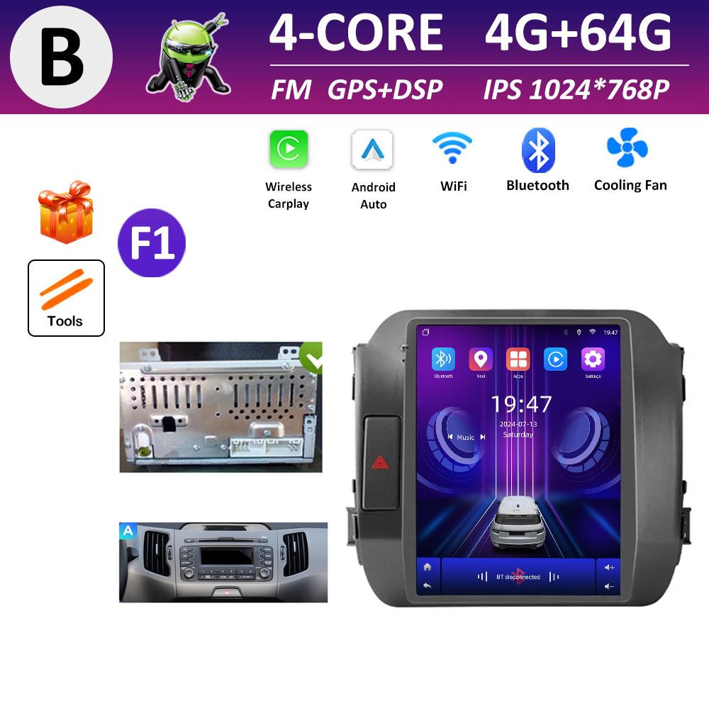 Car Multimedia Video Audio Player for KIA Sportage 3 SL 2010 2011 2012 2013 - 2016 Wireless Carplay WIFI DSP Stereo Bluetooth 4G