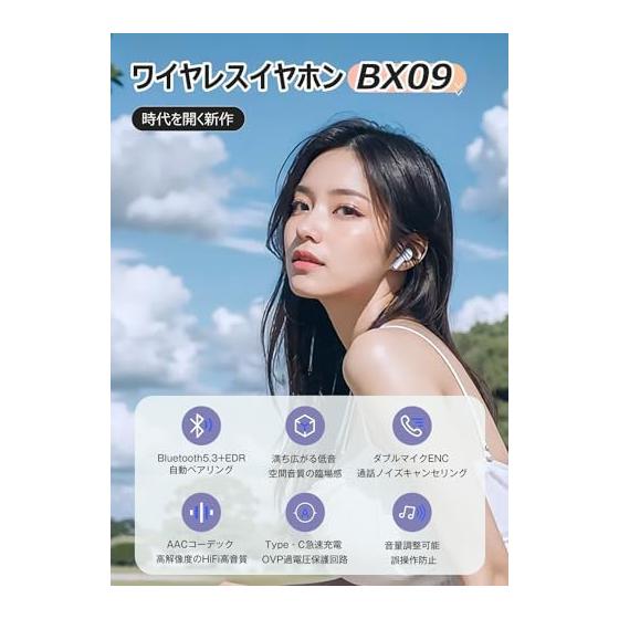 [Ultimate Advanced Model] Wireless earphones, Bluetooth earphones, wireless earphones, hi-fi sound quality & deep bass, automatic connection by