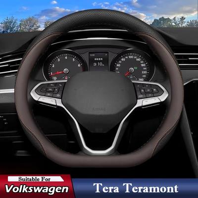 VW Volkswagen Tera Teramont Kormánykerék Borítás Bőr Ultravékony Csúszásgátló Légáteresztő Autó Kormány Fogantyú Borítás Belső Kiegészítők