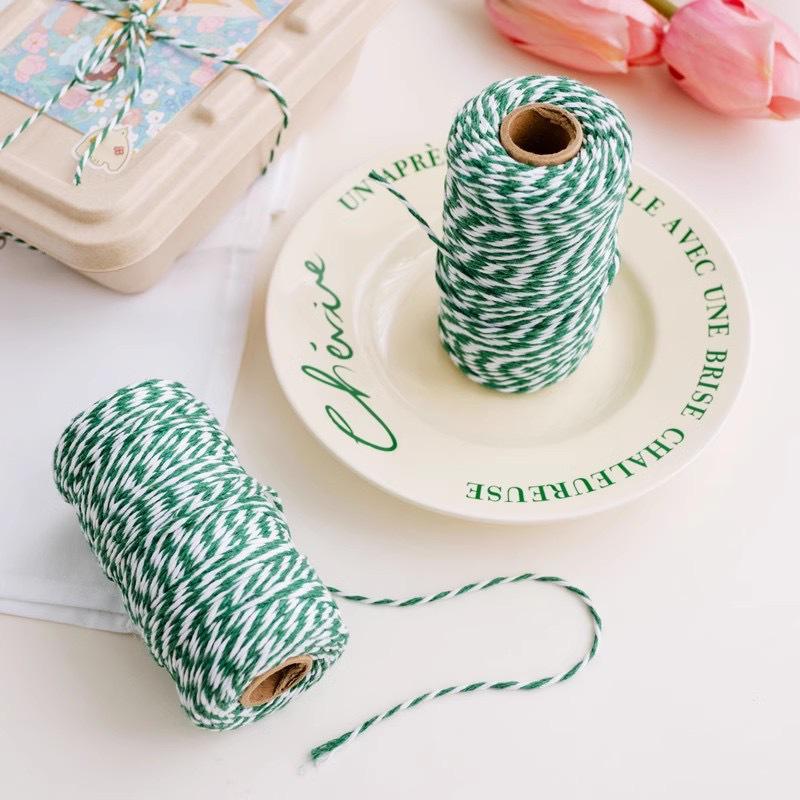 Two-Color Hemp Rope Christmas Gift Wrap: Handmade DIY Cotton & Linen Ribbon for Festive Packaging