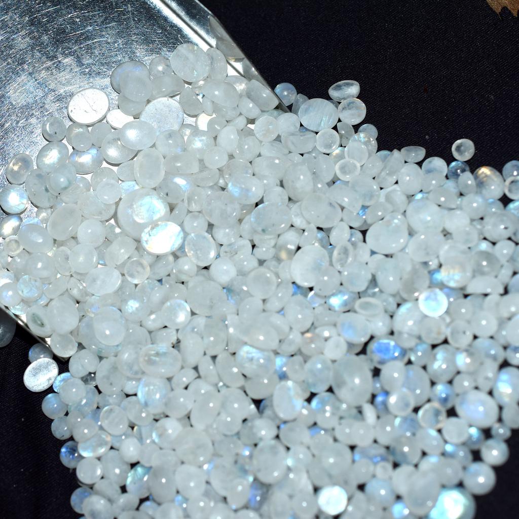 22 Pcs Natural White Moonstone Oval Shape Lot CERTIFIED Best Loose Gemstone ..AR-3857-Sa