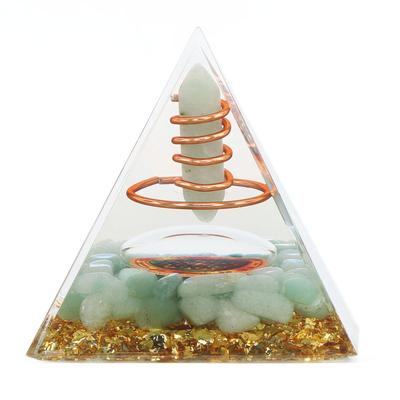 Orgonitová pyramida generátor energie z krystalů 6 cm kámen měď ručně vyráběná pyramida dekorace pro pozitivní