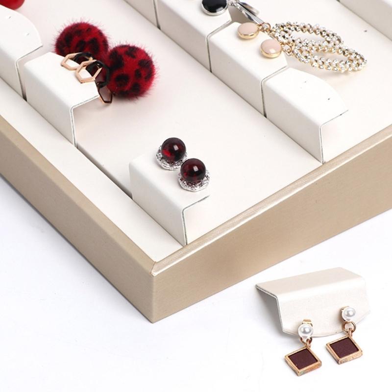 Sturdy Leather Jewelry Display Stand Featuring Weighted Bottom For Tipping Prevention And Effortless Jewelry Arrangement