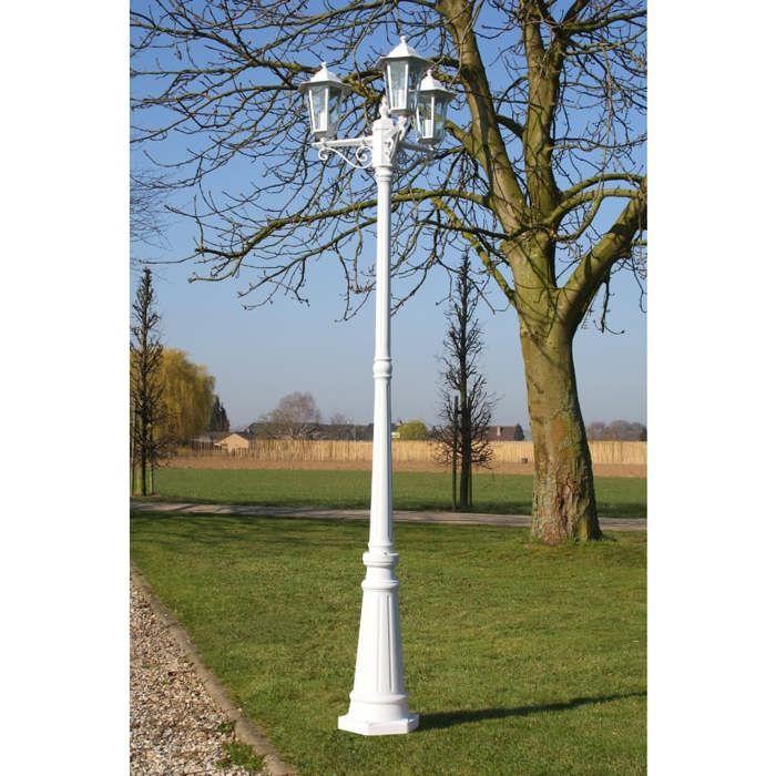 Lampadaire extérieur triple blanc 40245