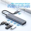 USB C Hub 4 USB3.0 Port Aluminum Alloy Lightweight 5Gbps Fast Heat Dissipation USB Splitter for PC