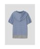 8SECONDS Striped Shirred Hoodie Sky Blue