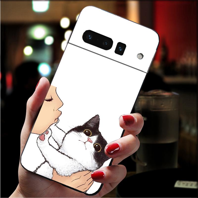 

Phone Case For Google Pixel 10 9 Pro XL 9A 8 7 6 Pro Pixel 8A 7A 6A Pixel 8 7 6 5 No Kisses Cat Illustration Google Pixel 9 Pro