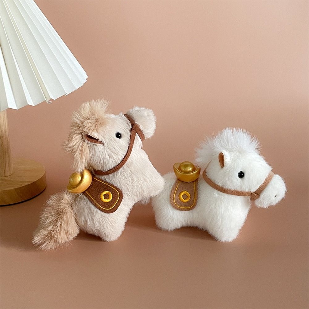 Cute Plush Horse Keychain Mascot Dolls Chinese New Year Gift Cartoon Steed Doll Festive Decor