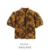 Kaslead New Women Clothes Western Style Simple and Versatile Leisure New Chinese Jacquard Bubble Top