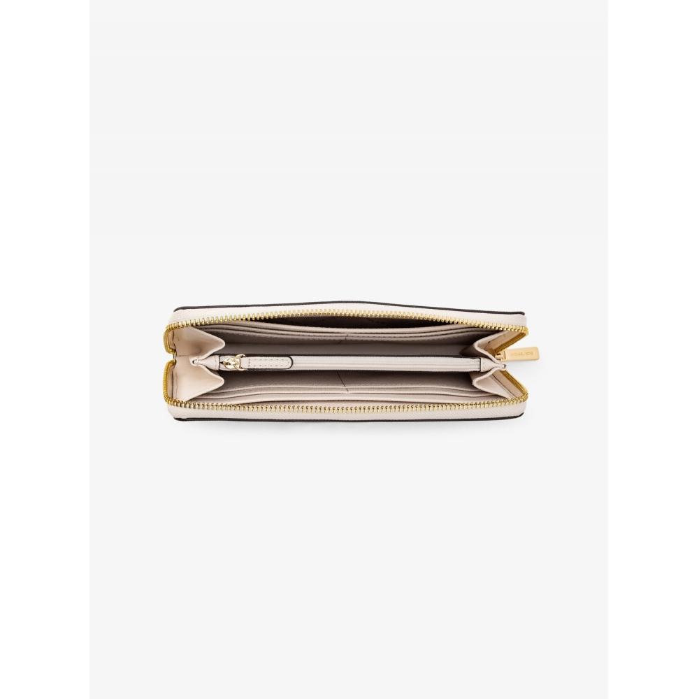 Michael Kors Jet Set Travel Continental Zip Wallet Large 35h3gtvz3l2171 Light Cream