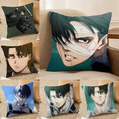 Anime Levi Ackerman Attack On Titan-T Putetrekk Silkeaktig elegant Komfort Sofa Seng Usynlig glidelås Strand putetrekk