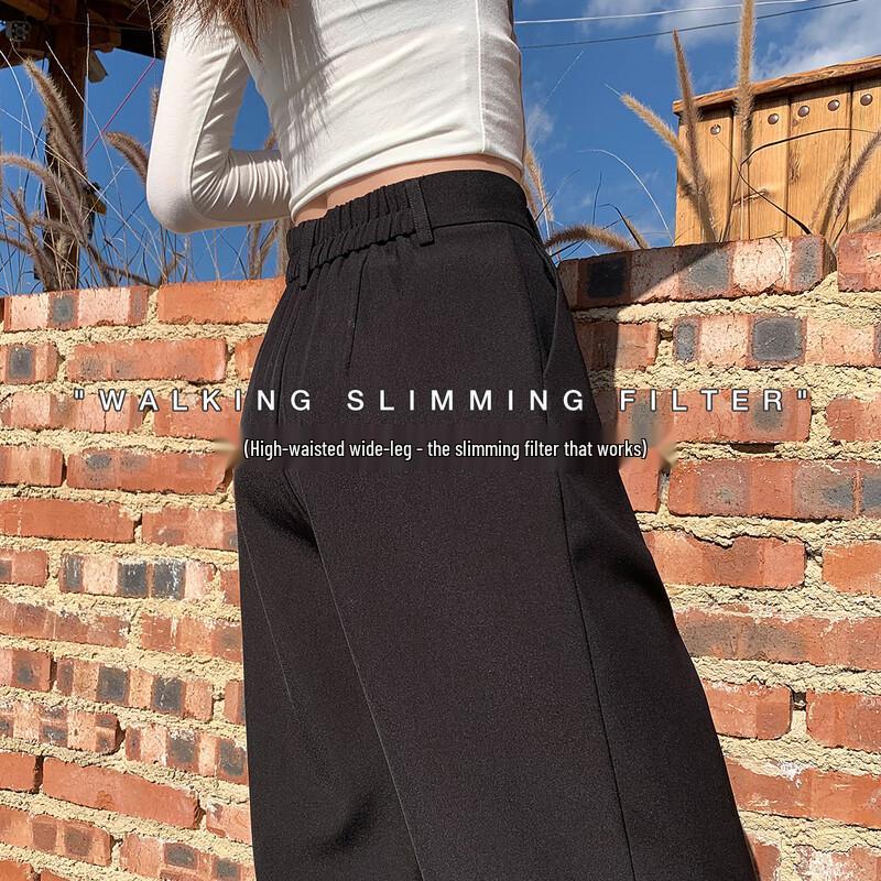 

Women s High-Waisted Drape Wide-Leg Suit Pants 2XL