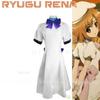 Halloween Higurashi: When They Cry Anime Ryugu Rena Cosplay A Cute Girl White Dress Orange Wig Cosplay Costume Full Suit Anime